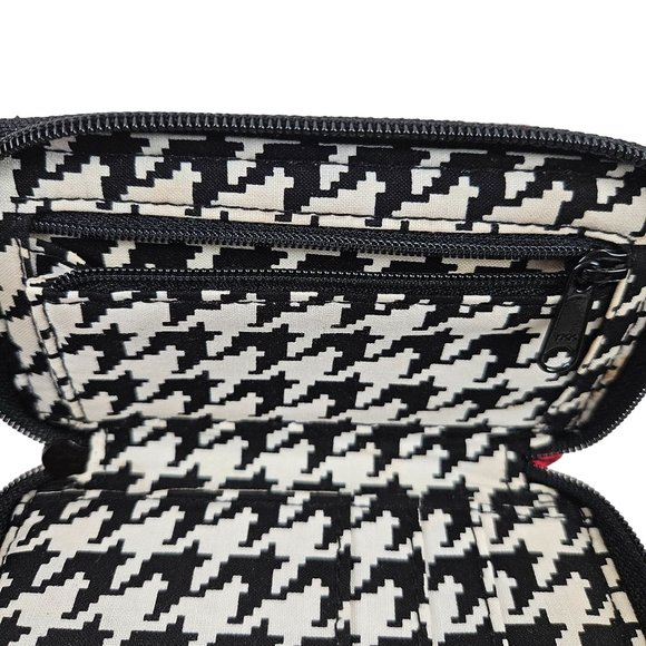 Vera Bradley Carry It All Wristlet Deco Daisy Pattern Red Black White Quilted - Picture 3 of 7